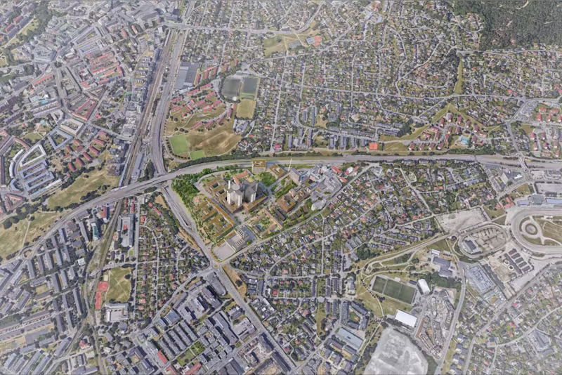 00 02 Nye Aker Oversiktperspektiv fra sørøst mer avstand Karusell