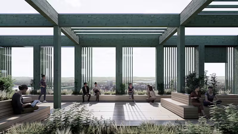 02 1 06 PHA sør takterrasse og utsikt mot sør