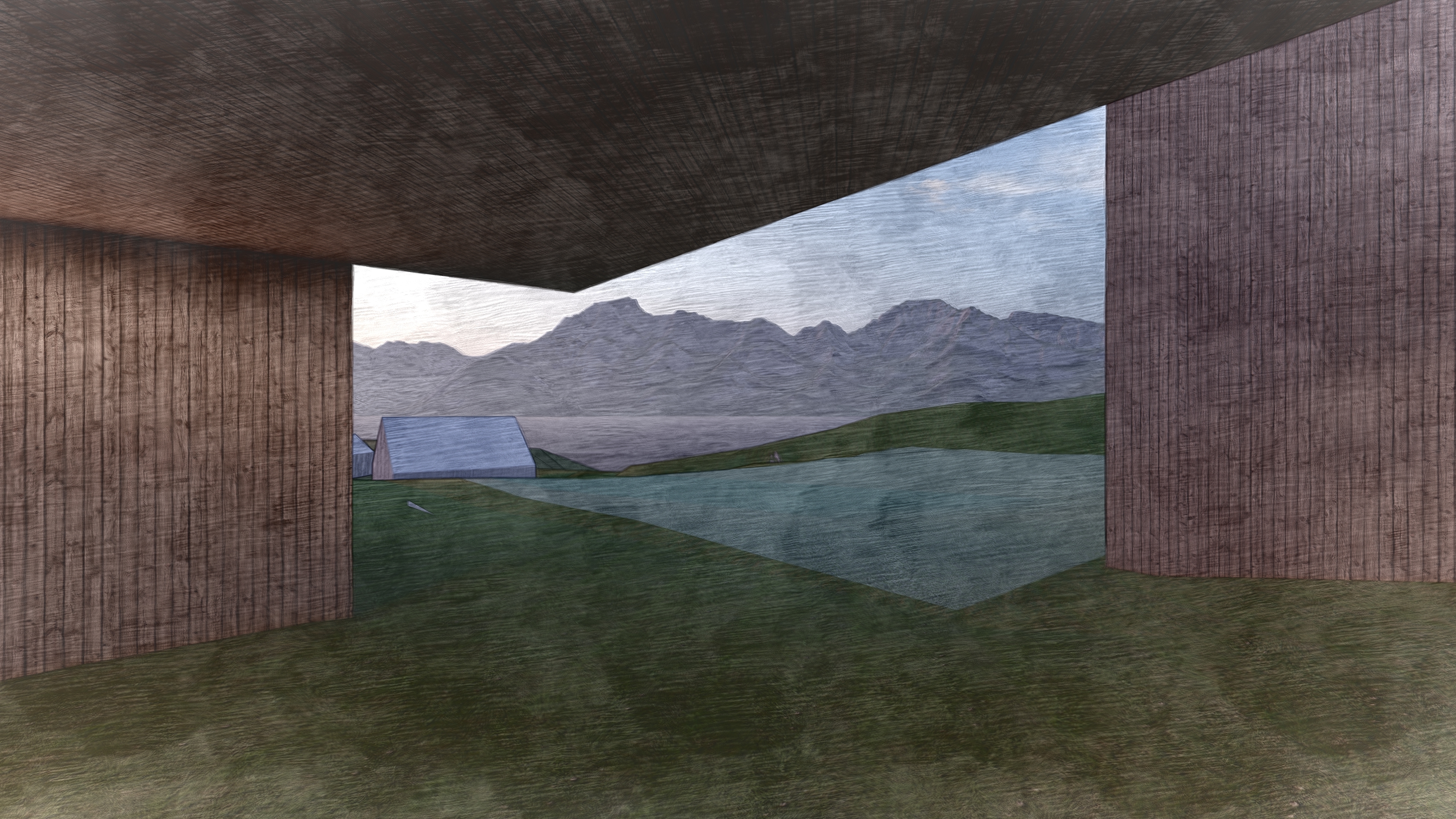 Hovedinngang mot løkka