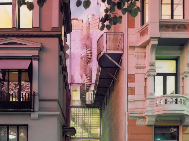 Utsnitt scannet bilde fasade